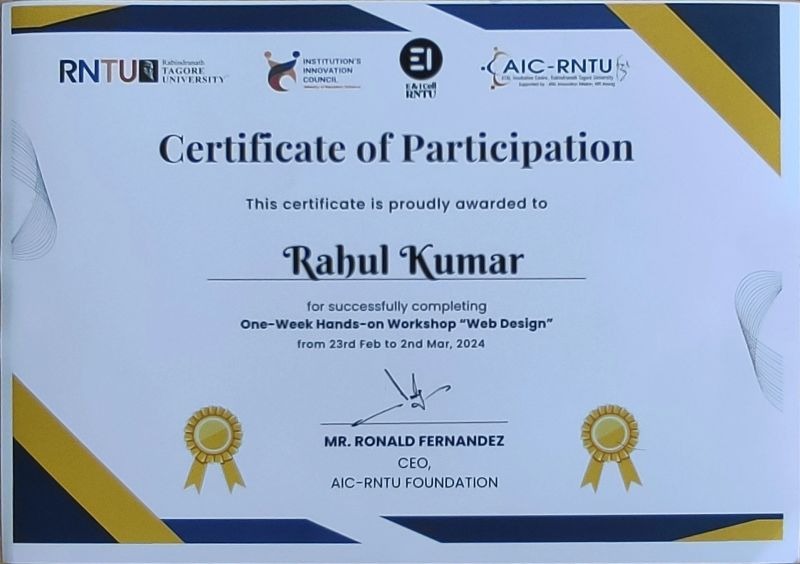 RNTU Certificate